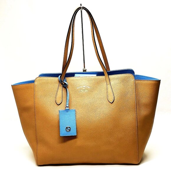 Gucci Handbags - Gucci Tote Bag Beige Leather 480-053025